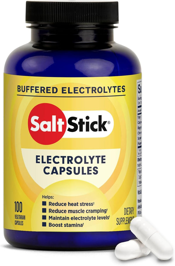 SaltStick Electrolyte Capsules with Vitamin D - 100 Count, Salt Pills for Running, Endurance Sports Nutrition