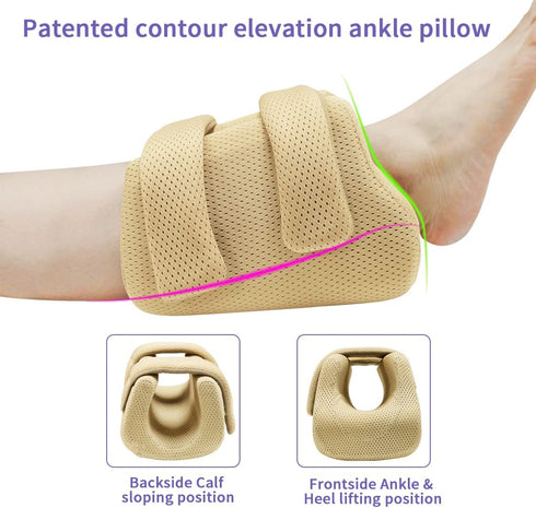 Heel Protector Bed Sore Pillow Cushion, Foot Wedge Pillow for Pressure Sores, Ankle Protectors for Bedridden Patients