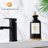 MUVEKA 11.8oz Glass Mouthwash Dispenser for Bathroom, Mouthwash Holder with Stianless Steel Spouts, Mouthwash Decanter