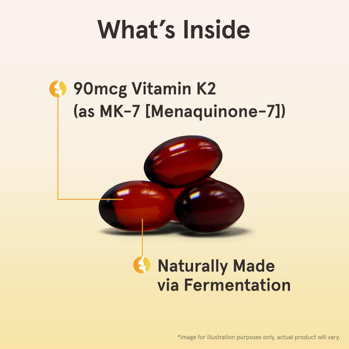 Jarrow Formulas MK-7 90 mcg, Bioactive Form of Vitamin K2, 60 Servings (Softgels), For Bone & Cardiovascular Health