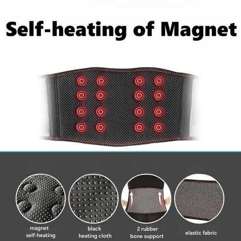 Self Heating Lower Back Brace for Men Women Magnetic Therapy Lumbar Support Belt for Sciatica Herniated Disc Scoliosis Back Chest Pain Relief Heated Back Support Belt Adjustable Waist Heating Belt