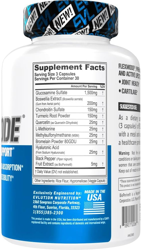 Evlution High Absorption Joint Support with Glucosamine, Chondroitin, MSM - 30 Servings