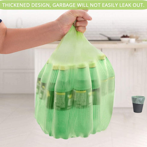 WADNGXM 3 100 Counts Compostable Trash Bags, Gallon Biodegradable Small Garbage Bags Green Wastebasket Liners