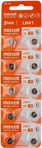 Maxell 10 x LR41 AG3 192 Alkaline 1.5V Batteries
