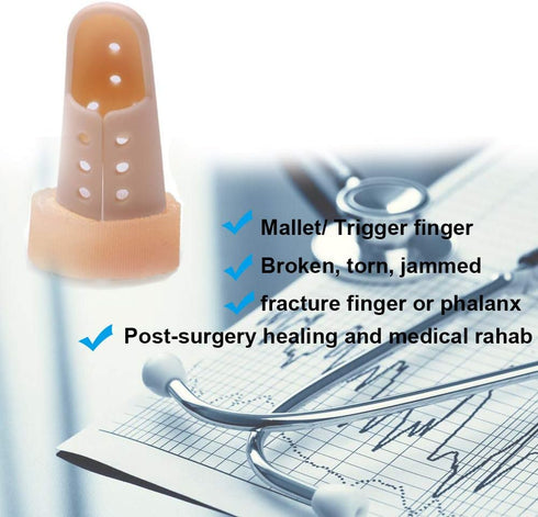 Plastic Finger Splints, 3-Size Pack Mallet Finger Brace Support, Trigger Finger Immobilizer