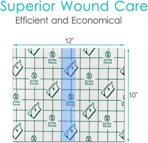 Hola Health 10x12 inch (Pack 25) Waterproof Shower Protector Bandage for Large Port Surgery Incisions Guard Tattoo