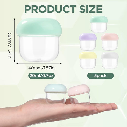 RONRONS 10 Pieces 20ml Travel Jars for Creams Leak Proof Mini Travel Containers with Lids Small Jar for Lip Balm Toiletries Cosmetic Makeup Bottles with Labels Plastic
