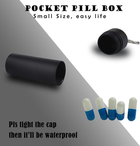 LETAOWJ Small Pill Box Waterproof Keychain Pill Holder Portable Travel Pill Container Metal Case with Keyring