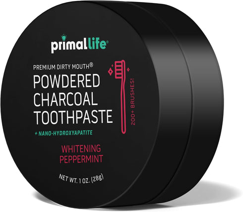 Primal Life Organics Dirty Mouth Toothpowder, Activated Charcoal, Organic, Vegan, 1 oz (Black Peppermint)