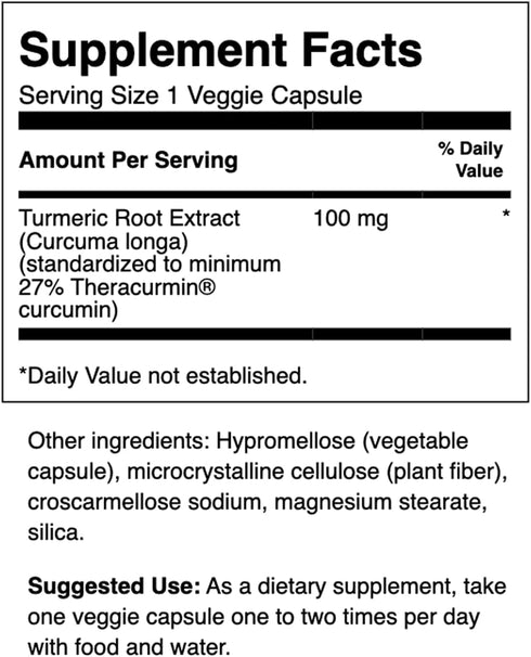 Swanson Theracurmin Herbal Supplement for Joint Health & Mobility, High Absorption, 30 Capsules, 100mg Each