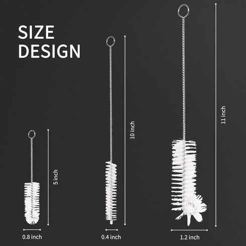 Living and Giving 3Pcs Bottle Cleaning Brushes, Kitchen Nylon Multifunction Clean Brush Set (L.&G.)