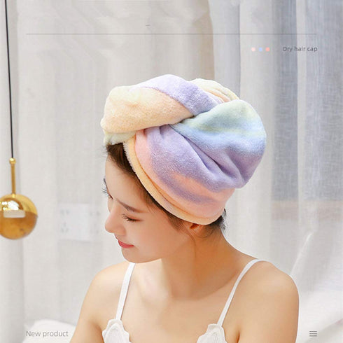Microfiber Hair Drying Wrap Towel for Women, Fast Dry Turban in Multicolored