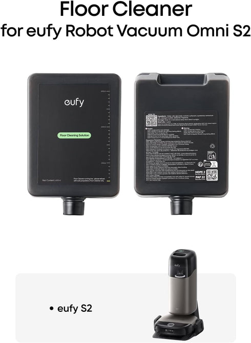 S2, 1 eufy Official Hard Floor Cleaner Accessories for Omni Gentle Ingredients, Low-scent, Suitable for Various