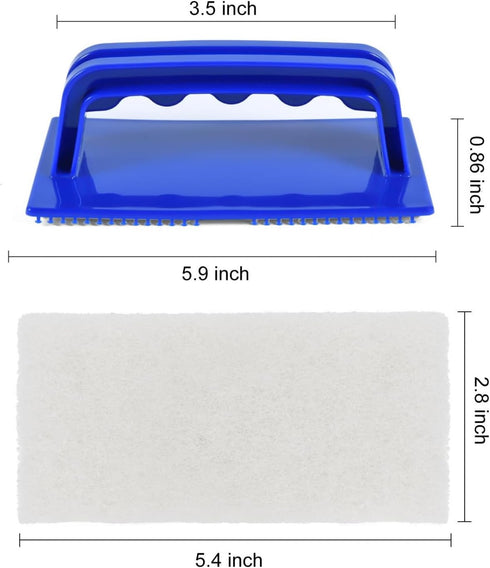 YoleShy Shower Scrubber Non-Scratch Bathtub Scrubber Heavy Duty Scrub Pad with Handle for Bathroom Tile Bathtubs Shower