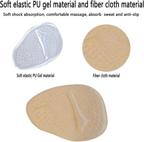 3 Pairs Metatarsal Pads for Women | Ball of Foot Cushions Soft Gel Inserts for Shoes, Non-Slip Foot Pad