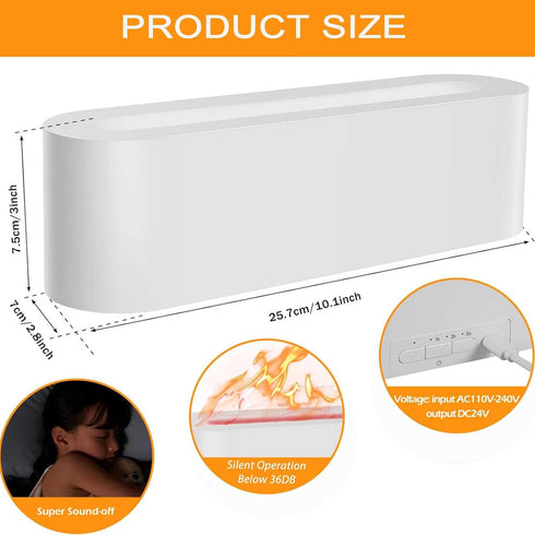 Taifuan 150ml Fireplace Flame Diffuser, Cool Mist Ultrasonic Humidifier Aromatherapy Essential Oil Diffuser, Timer