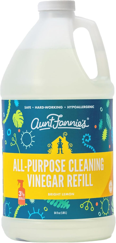 Aunt Fannie's 64 Ounces All Purpose Cleaning Vinegar, Multisurface Spray Cleaner, Lemon Scent (Refill)