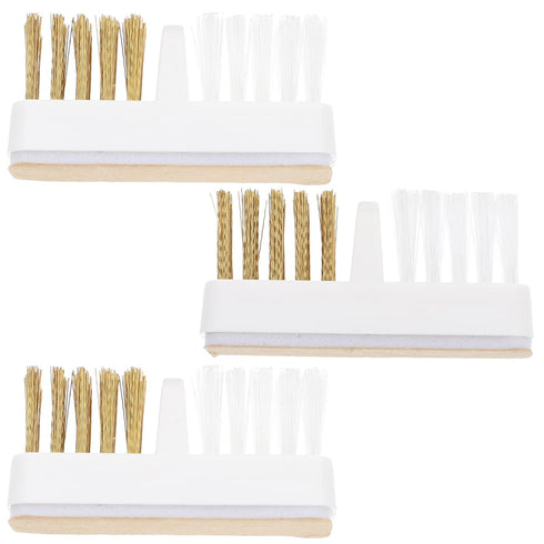 KALLORY 6pcs Brush, Home Wire Metal Head Accessories for Manicure Cleaning Bits Tools, Copper Trimming Nail Bit Drill