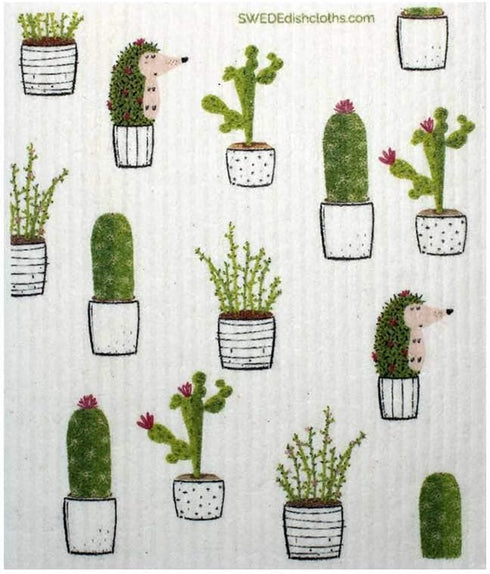 Mixed Cactus Set of 3 Swedish Dishcloths | ECO Friendly Absorbent Cleaning Cloths | Reusable Wipes
