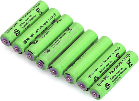 12 Packs 1.2V AA 300mAh Ni-MH Rechargeable Batteries for Solar Lights (AA Size)