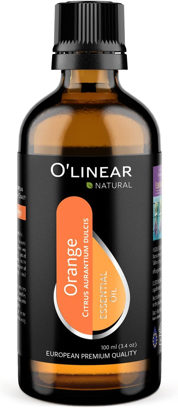 O'Linear Essential Oil for Diffuser, 3.4 Fl Oz, Pure Orange Scented Aromatherapy for Air Humidifiers