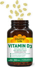 Country Life Vitamin D3 2500 IU Soft Gels, 200 Count