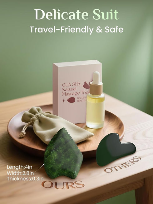 THLHKD Gua Sha Facial Tool: Jade Stone Face Gua-Sha Tools, Natural Xiuyu Stones Full Body Massage Tool