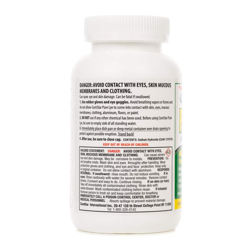 ComStar Pure Lye | 99% Pure Sodium Hydroxide Beads | Eco-Friendly Biodegradable Drain Opener | Safe on Fixtures | 1 lb.