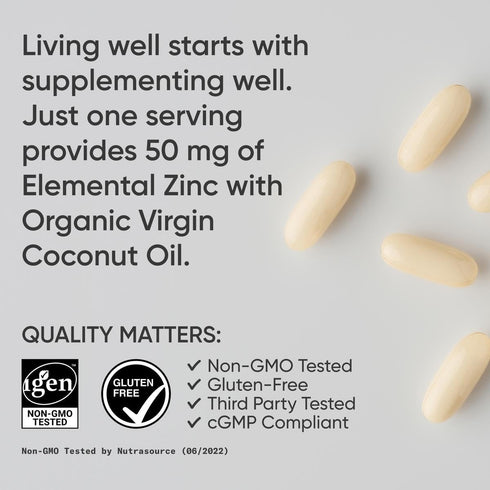Sports Research High Potency Zinc Picolinate 50mg - 120 Liquid Softgels, Highly Absorbable Zinc Supplement