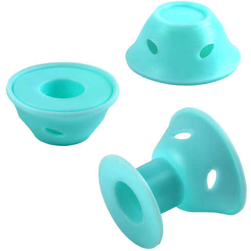 JANYUN 40 Pcs Magic Hair Rollers - 20 pcs Large and 20 pcs Small Silicone Curlers (Pale Cyan)