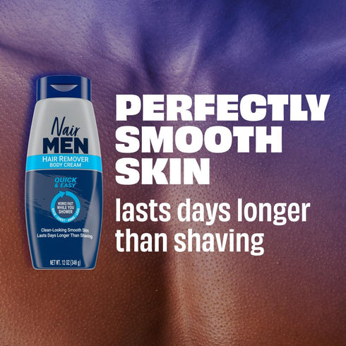 Nair Men Hair Remover Body Cream - Manscape for Smooth Skin for Days - Coarse Hair Removal, 12 oz