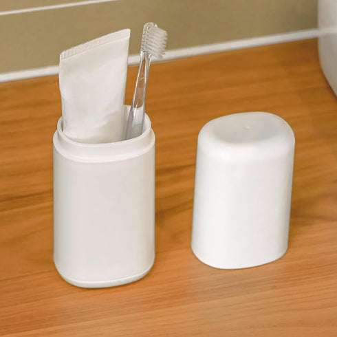 kkrrammii Toothbrush Holder Travel Portable Toothpaste and Tooth Brushes Case with Rinse Cup Leak Proof Toothbrush