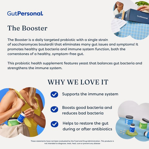 The Booster Targeted Probiotic for Gut Health, 5 Billion CFU Saccharomyces Boulardii, Capsules, 30 Servings