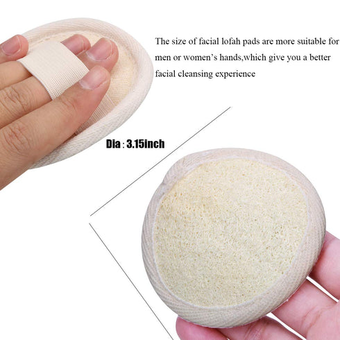 Loofah Sponge Exfoliating Facial Cleaning Pads, 10 Packs Natural Loofa Face Scrubber for Men Women Bath Spa Cleansing