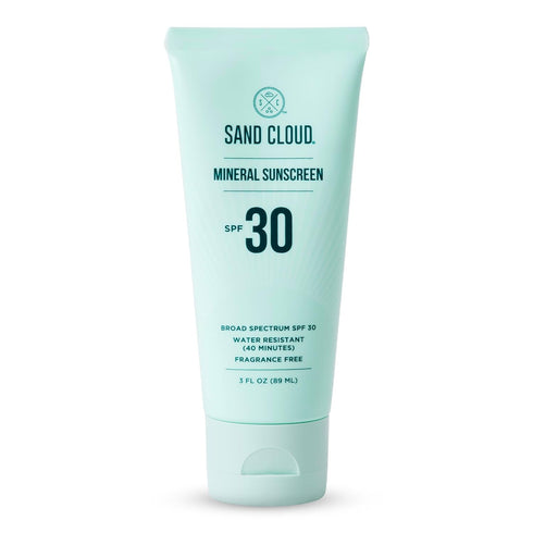 Sand Cloud Broad Spectrum Mineral Sunscreen for Body SPF 30, 3 Oz - Fragrance-Free Zinc Oxide Sunscreen for Sensitive