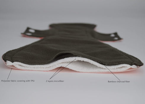 ReUseLife 4 Set 1 3 16 Inch Pieces piece Medium Wet Bag + Pieces Regular Cloth Mama Cloth/Menstrual Pads/Reusable