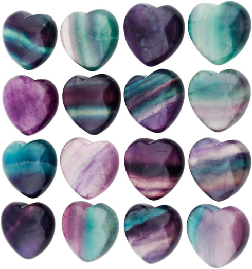Rockcloud Healing Crystals Puff Heart & Guardian Angel Figurine, Carved Worry Stone Chakra Reiki Balancing Set