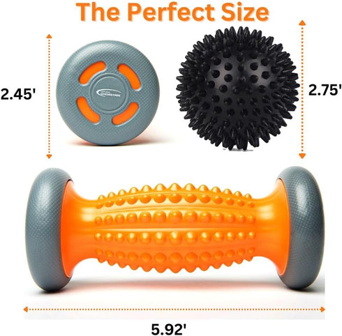 NATURAL CHEMISTREE Set Foot Massage Roller Spikey Ball - for Plantar Fasciitis Relief, Acupressure Trigger Point