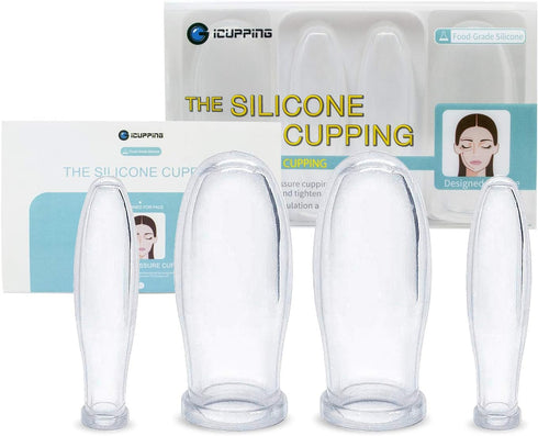 ICUPPING Facial Cupping Therapy Set - Eye and Face Massage Cup Kit for Skin Repair, Fine Lines & Wrinkles