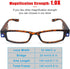 Led Readers Magnifying Glasses with Light for Men and Women, Compact Full Frame Eyewear, Nighttime Reader, +1.0