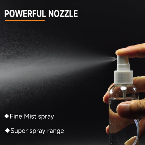 ZEJIA Small Spray Bottle 2OZ, Plastic Travel Spray Bottle, Refillable Mini Spray Bottle for Face, Liquids, Perfume, with Labels (3 Pack)