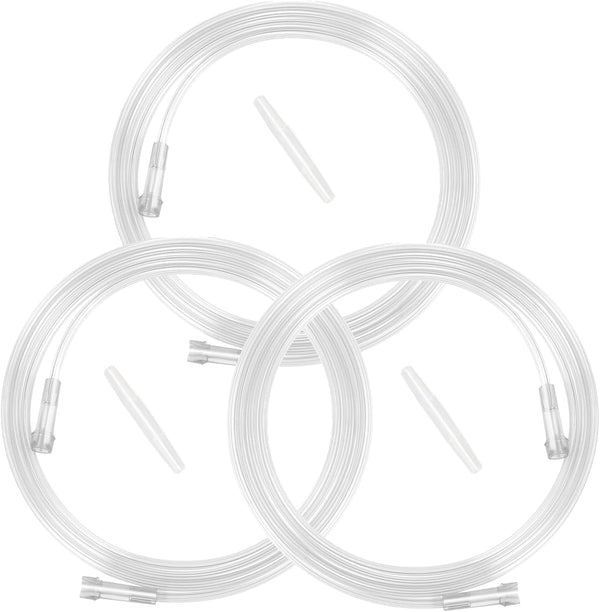 Oxygen Tubing - High Flow Extension Tube, Transparent Crush Resistant with Connectors - 5 Foot - Pack of 3 Tubes
