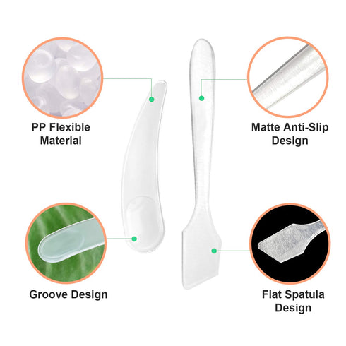 Plastic Cosmetic Spatulas and Spoons - SumDirect 300 Pcs Disposable Mini Makeup Mask Spatula