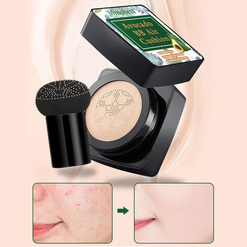 BB Mushroom Air Cushion, Avocado BB/CC Cream, All-Day Lasting Nude Foundation, Easy to Apply