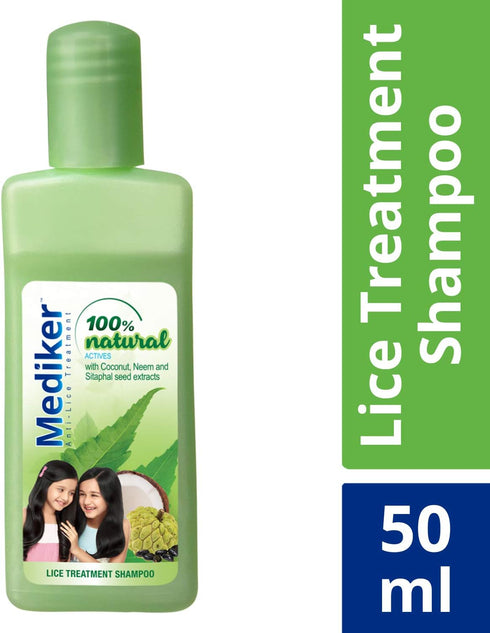 Mediker 50 ml Anti Lice Treatment Shampoo with Neem & Coconut for Lice & Eggs | Relieves Itching From Lice Bite