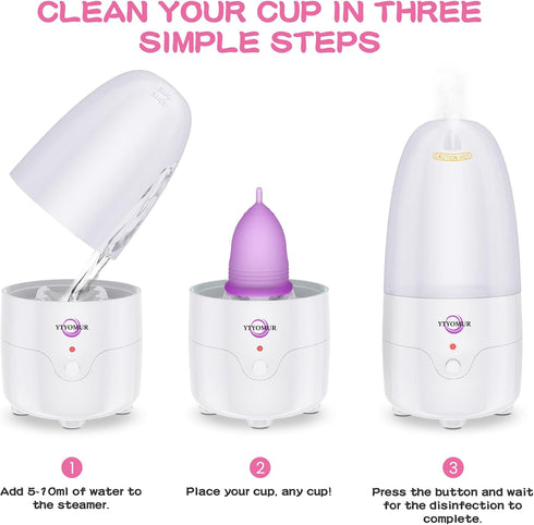Set Menstrual Cup Kit, YTYOMUR Menstrual Cup with Two Reusble Period Cups, Compact Design - Easy to Hide to Avoid