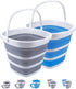 2 Pack Collapsible Buckets (10L, 2.6 Gallon) - Portable Mop Bucket for Outdoor, Garden, Camping, Fishing, Car Wash,
