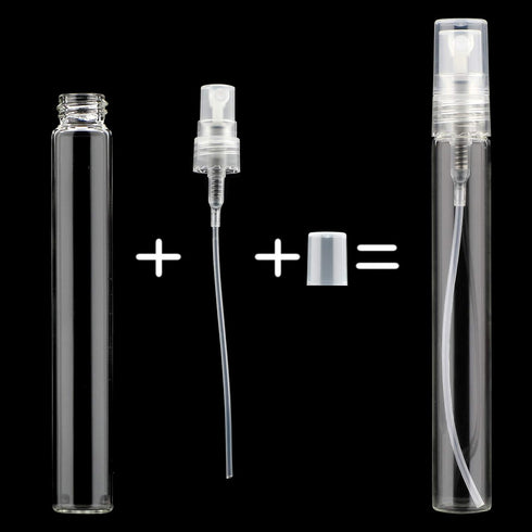 SAVITA 5PCS 10ml Clear Spray Bottle Refillable Perfume Atomizer, Small Fine Mist Glass Containers for Essential Oils
