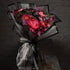 ROADPLUM 20 Sheet Black Flower Wrapping Paper, Bouquet Wrap Kit with 12 Butterflies and 1 Ribbon