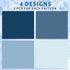 Whaline Dusty Blue Wrapping Paper, 4 Colors Gradient Blue Gift Wrap Paper for Wedding Birthday Baby Shower Supplies